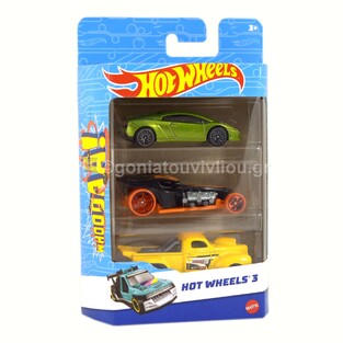 MATTEL ΑΥΤΟΚΙΝΗΤΑΚΙΑ HOT WHEELS ΣΕΤ 3τεμ ΠΡΑΣΙΝΟ ΠΟΡΤΟΚΑΛΙ ΚΙΤΡΙΝΟ K5904