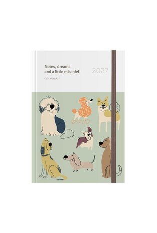 2027 ΗΜΕΡΟΛΟΓΙΟ ΗΜΕΡΗΣΙΟ 10x14cm PATTERN b ΣΚΥΛΟΙ ΜΕ ΛΑΣΤΙΧΟ ΚΑΙ ΣΤΗΛΟΘΗΚΗ 72901 (ΛΙΝΑΡΔΑΤΟΣ)