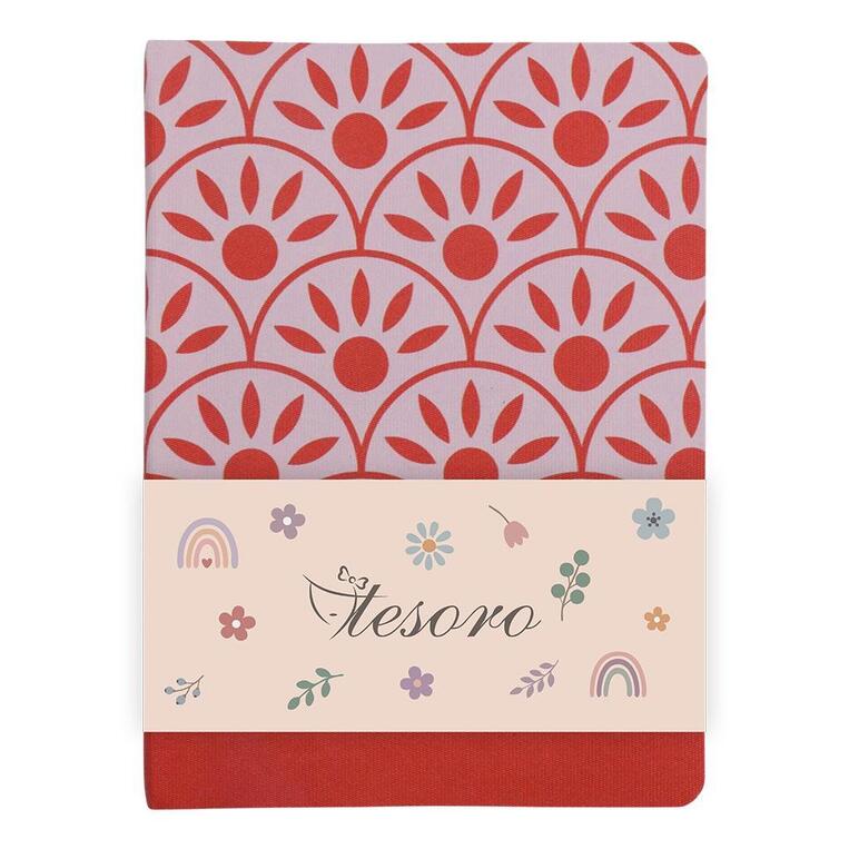 TESORO ΣΗΜΕΙΩΜΑΤΑΡΙΟ FLEXI VIBE 14x20cm 96φ ΜΕ ΓΡΑΜΜΕΣ ΚΟΚΚΙΝΟ ΜΕ ΛΟΥΛΟΥΔΙΑ 582411