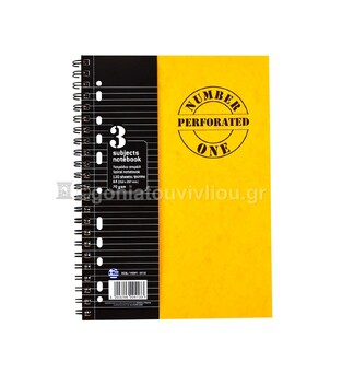 ΝΕΟΧΑΡΤ ΤΕΤΡΑΔΙΟ ΣΠΙΡΑΛ A4 (21x29,7cm) 3 ΘΕΜΑΤΩΝ 120φ ΠΕΡΦΟΡΕ ΜΕ ΤΡΥΠΕΣ NUMBER ONE PERFORATED ΚΙΤΡΙΝΟ 14591