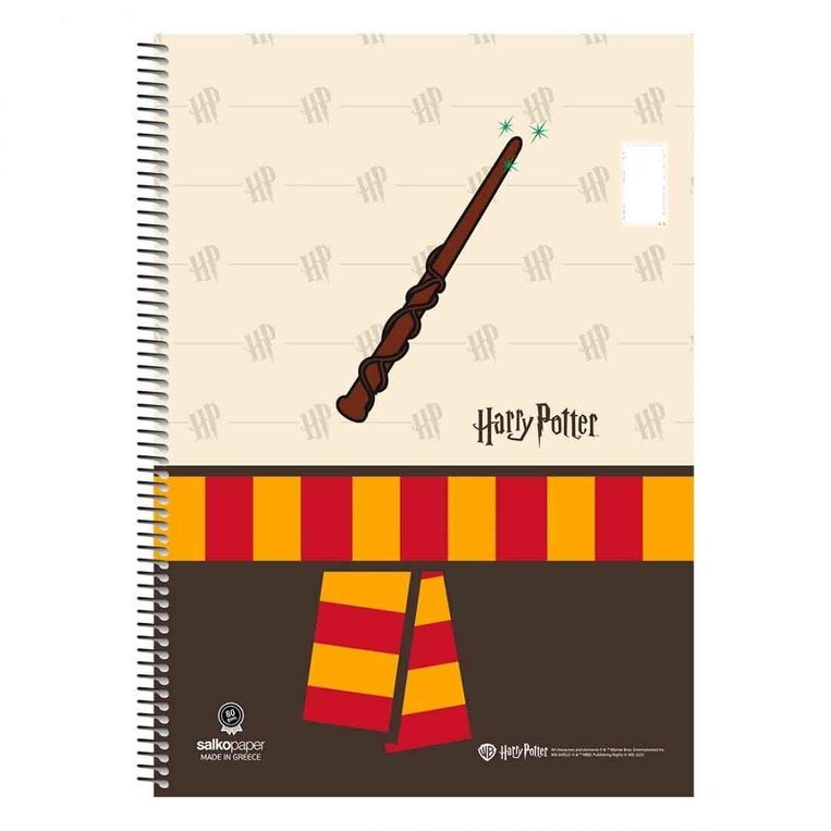 SALKO ΤΕΤΡΑΔΙΟ ΣΠΙΡΑΛ A4 (21x29,7cm) 1 ΘΕΜΑΤΟΣ 30φ HARRY POTTER CHARMS ΡΑΒΔΙ 7096