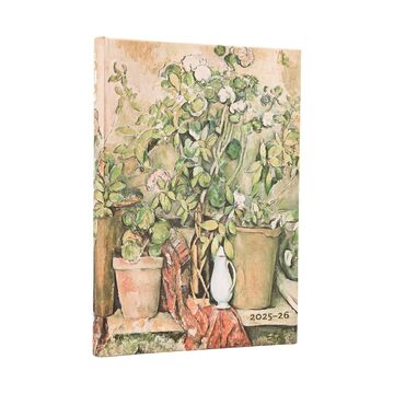 2025 2026 ΗΜΕΡΟΛΟΓΙΟ ΕΒΔΟΜΑΔΙΑΙΟ PAPERBLANKS 18ΜΗΝΟ MIDI 13x18cm CEZANNE S TERRACOTTA POTS AND FLOWERS DE07099
