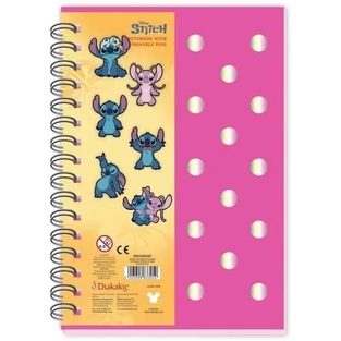 ΣΗΜΕΙΩΜΑΤΑΡΙΟ ΣΠΙΡΑΛ A5 60φ ΜΕ 6 PINS LILO & STITCH 566040