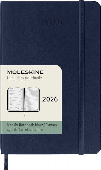 2026 ΗΜΕΡΟΛΟΓΙΟ MOLESKINE POCKET (9x14cm) SOFT COVER SAPPHIRE BLUE WEEKLY DIARY PLANNER (ΕΒΔΟΜΑΔΙΑΙΟ ΗΜΕΡΟΛΟΓΙΟ ΕΤΟΥΣ)