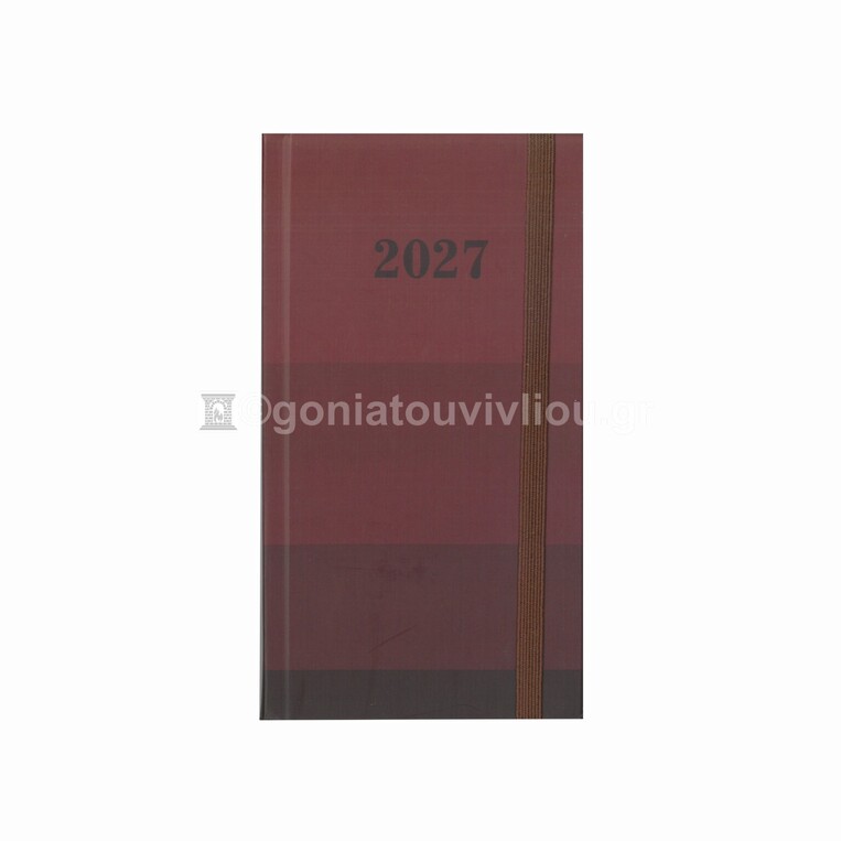 2027 ΗΜΕΡΟΛΟΓΙΟ ΕΒΔΟΜΑΔΙΑΙΟ ΑΤΖΕΝΤΑ 8x16cm STRIPES ΜΠΟΡΝΤΩ ΜΕ ΛΑΣΤΙΧΟ 587883 (TESORO)