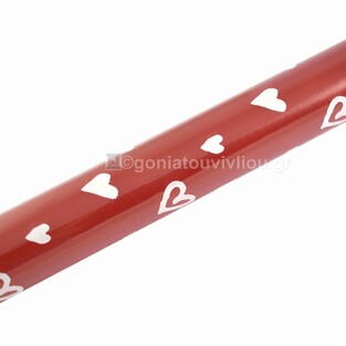 DESCRIBO ΧΑΡΤΙ ΠΕΡΙΤΥΛΙΓΜΑΤΟΣ ΣΕ ΡΟΛΟ 70cm x 2m ΚΟΚΚΙΝΟ ΜΕ ΚΑΡΔΙΕΣ DES0051