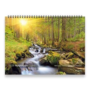 2026 ΗΜΕΡΟΛΟΓΙΟ ΤΟΙΧΟΥ ΜΗΝΙΑΙΟ ΠΛΑΝΟ ΣΠΙΡΑΛ 33x24cm ΕΛΛΑΔΑ 25011 (ΣΙΟΥΡΤΗΣ)