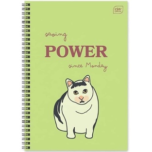 INTERDRUK ΤΕΤΡΑΔΙΟ ΣΠΙΡΑΛ A4 (21x29,7cm) 2 ΘΕΜΑΤΩΝ 60φ MEME CATS POWER ΠΡΑΣΙΝΟ