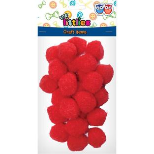 THE LITTLIES ΣΕΤ POM POM ΠΟΜ ΠΟΜ 25mm ΚΟΚΚΙΝΟ 25τεμ 646678