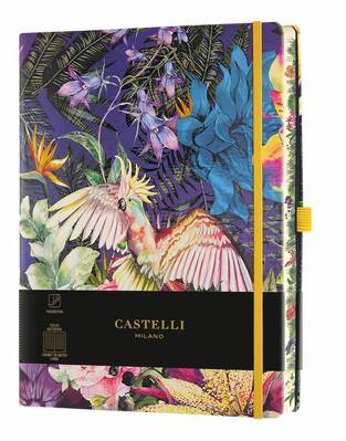 CASTELLI ΣΗΜΕΙΩΜΑΤΑΡΙΟ IVORY ΡΙΓΕ 13x21cm EDEN COCKATIEL ΜΕ ΛΑΣΤΙΧΟ QC6BI002 (ΘΕΟΦΥΛΑΚΤΟΣ)