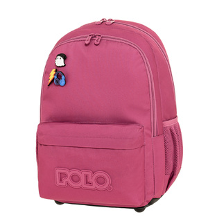POLO ΣΧΟΛΙΚΗ ΤΣΑΝΤΑ ΣΑΚΙΔΙΟ ΠΛΑΤΗΣ ΔΗΜΟΤΙΚΟΥ PINS MAGENTA 20lt 901059 4300