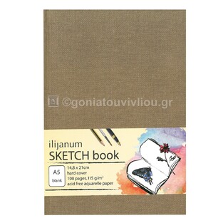 SKETCH BOOK ΒΙΒΛΙΟΔΕΤΗΜΕΝΟ A5 (14,8x21cm) 108 ΛΕΥΚΑ ΦΥΛΛΑ 105gr ΚΑΦΕ ΕΞΩΦΥΛΛΟ 0329534