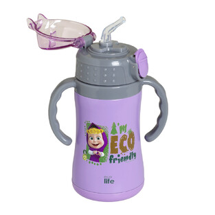 ECOLIFE ΠΑΓΟΥΡΙ ΘΕΡΜΟΣ ΑΝΟΞΕΙΔΩΤΟ ΜΕ ΚΑΛΑΜΑΚΙ ΚΑΙ ΧΕΡΟΥΛΙΑ 300ml MASHA ECO FRIENDLY ΛΙΛΑ 33BO2122