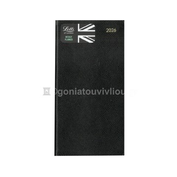 2026 ΗΜΕΡΟΛΟΓΙΟ ΑΤΖΕΝΤΑ LETTS ΕΒΔΟΜΑΔΙΑΙΟ 9x17cm LEGACY SLIM BLACK 26081643