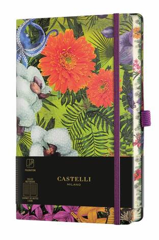 CASTELLI ΣΗΜΕΙΩΜΑΤΑΡΙΟ IVORY ΡΙΓΕ 13x21cm EDEN ORCHID ΜΕ ΛΑΣΤΙΧΟ QC6BI003 (ΘΕΟΦΥΛΑΚΤΟΣ)