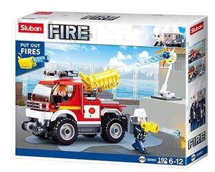 SLUBAN ΠΑΙΔΙΚΟ ΠΑΙΧΝΙΔΙ ΜΕ ΤΟΥΒΛΑΚΙΑ B0965 FIRE OFF ROAD ENGINE 192pcs
