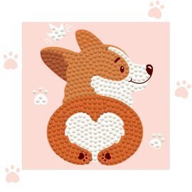 DIAMOND DOTZ ΚΑΤΑΣΚΕΥΗ ΨΗΦΙΔΩΤΟ ΚΑΔΡΑΚΙ 13x13cm LOVE ΣΚΥΛΑΚΙ DTZ5005