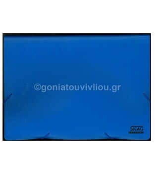 SKAG SYSTEMS ΓΡΑΜΜΑΤΙΟΘΗΚΗ ΝΤΟΣΙΕ ΦΥΣΑΡΜΟΝΙΚΑ A4 (21x29,7cm)  ΜΕ ΛΑΣΤΙΧΟ 13 ΘΕΣΕΙΣ FANCY ΧΡΩΜΑΤΑ ΜΠΛΕ