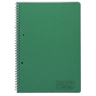 MUST TEAM ΤΕΤΡΑΔΙΟ ΣΠΙΡΑΛ Α4 (21x29,7cm) 4 ΘΕΜΑΤΩΝ ΠΕΡΦΟΡΕ ΜΕ ΤΡΥΠΕΣ CRAFT 120φ ΠΡΑΣΙΝΟ 579884