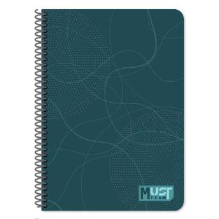 MUST TEAM ΤΕΤΡΑΔΙΟ ΣΠΙΡΑΛ A4 (21x29,7cm) 4 ΘΕΜΑΤΩΝ ΠΕΡΦΟΡΕ ΜΕ ΤΡΥΠΕΣ PP 120φ ΜΠΛΕ 587478