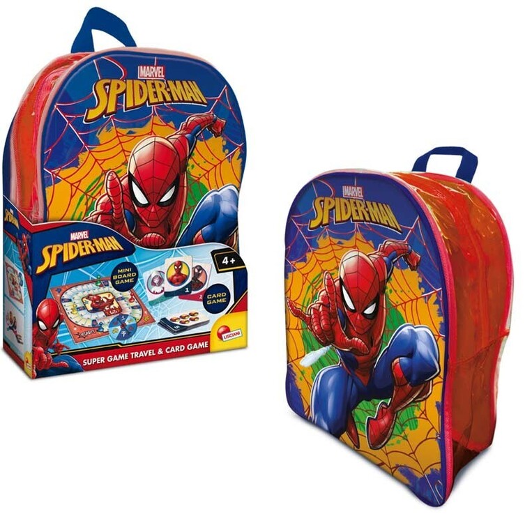 LISCIANI GIOCHI ΠΛΑΣΤΙΚΟ ΣΑΚΙΔΙΟ ΠΛΑΤΗΣ ME ΕΠΙΤΡΑΠΕΖΙΟ ΠΑΙΧΝΙΔΙ ΚΑΙ ΚΑΡΤΕΣ SPIDERMAN 110520