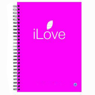 ΝΕΟΧΑΡΤ ΤΕΤΡΑΔΙΟ ΣΠΙΡΑΛ Α4 (21x29,7cm) 3 ΘΕΜΑΤΩΝ 90φ INOTES ILOVE ΦΟΥΞΙΑ 15107