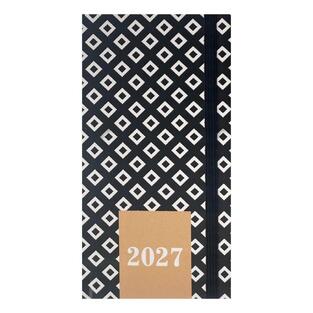 2027 ΗΜΕΡΟΛΟΓΙΟ ΕΒΔΟΜΑΔΙΑΙΟ ΑΤΖΕΝΤΑ 8x16cm BLACK AND WHITE ΡΟΜΒΟΙ ΜΕ ΛΑΣΤΙΧΟ 587892 (TESORO)