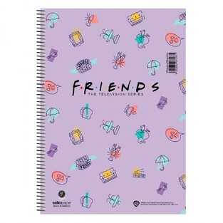 SALKO ΤΕΤΡΑΔΙΟ ΣΠΙΡΑΛ A4 (21x29,7cm) 3 ΘΕΜΑΤΩΝ 90φ FRIENDS CENTRAL PERK ΜΩΒ 7298