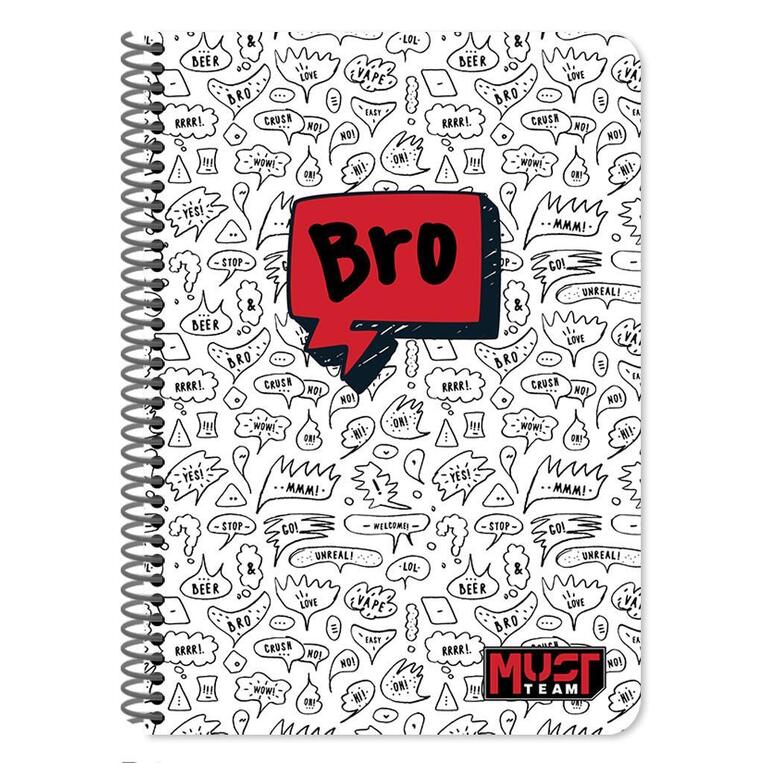 MUST TEAM ΤΕΤΡΑΔΙΟ ΣΠΙΡΑΛ A4 (21x29,7cm) 3 ΘΕΜΑΤΩΝ QUOTES 90φ BRO 587345