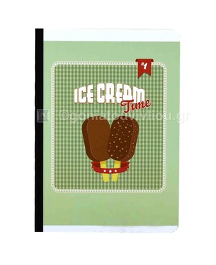 ADBOOK ΤΕΤΡΑΔΙΟ ΔΕΜΕΝΟ ΡΑΦΤΟ 17x25cm 2 ΘΕΜΑΤΩΝ VIVID ICE CREAM TUNE 64φ ΣΜ1023