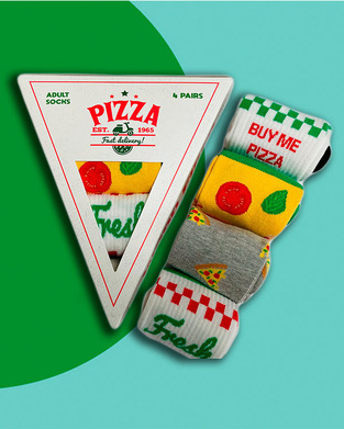 BOXT SOCKS UNISEX ΚΑΛΤΣΕΣ No 39-44 PIZZA SOCKS (4 PAIRS) 9501006