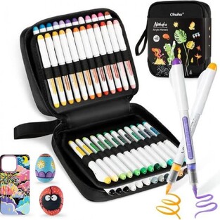 OHUHU NAHUKU ΣΕΤ 48 ΑΝΕΞΙΤΗΛΟΙ ΑΚΡΥΛΙΚΟΙ ΜΑΡΚΑΔΟΡΟΙ ΜΕ ΜΥΤΗ ΠΙΝΕΛΟ ΣΕ ΤΕΤΡΑΓΩΝΗ ΚΑΣΕΤΙΝΑ OHUY308060184