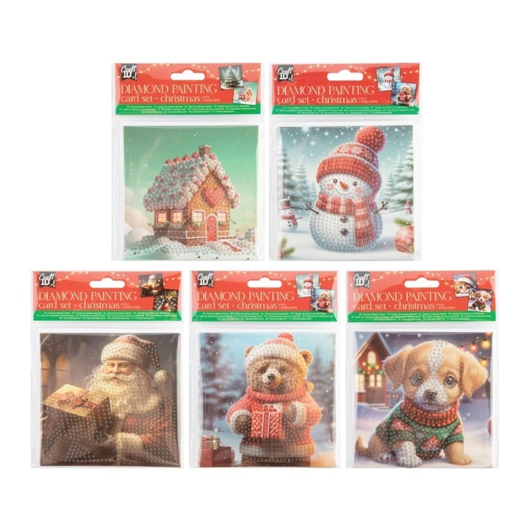 ΚΑΤΑΣΚΕΥΗ ΜΕ ΧΑΝΤΕΣ DIAMOND PAINTING KIT ΧΡΙΣΤΟΥΓΕΝΝΙΑΤΙΚΗ ΚΑΡΤΑ 2τεμ CR802425GE