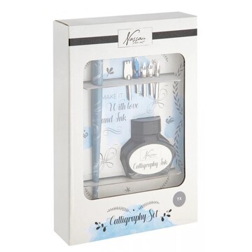 NASSAU FINE ART ΣΕΤ ΚΑΛΛΙΓΡΑΦΙΑΣ ΚΟΝΔΥΛΟΦΟΡΟΣ ΜΕ 5 ΜΥΤΕΣ ΚΑΙ ΜΕΛΑΝΙ CCAR0995