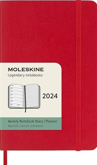 2024 ΗΜΕΡΟΛΟΓΙΟ MOLESKINE POCKET (9x14cm) SOFT COVER SCARLET RED WEEKLY DIARY (ΕΒΔΟΜΑΔΙΑΙΟ ΗΜΕΡΟΛΟΓΙΟ ΕΤΟΥΣ)