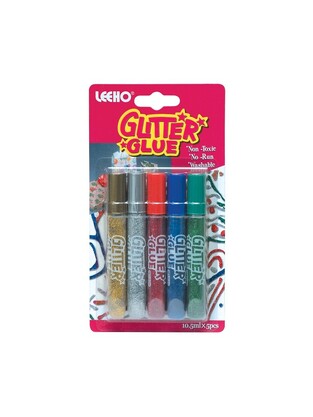 LEEHO ΣΕΤ ΚΟΛΛΕΣ ΧΕΙΡΟΤΕΧΝΙΑΣ ΜΕ GLITTER 5 ΧΡΩΜΑΤΑ ΤΩΝ 10,5ml