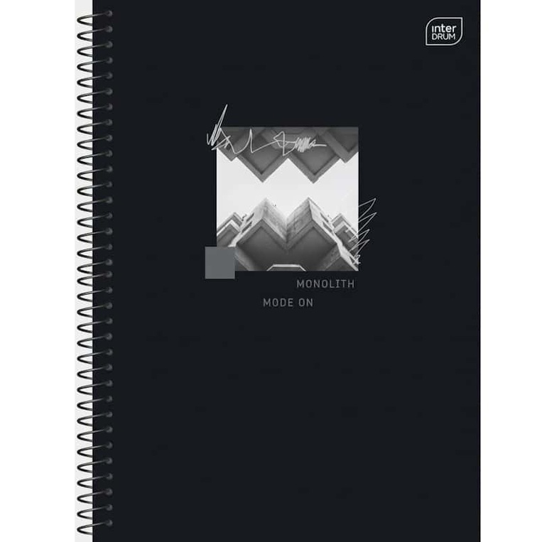 INTERDRUK ΤΕΤΡΑΔΙΟ ΣΠΙΡΑΛ A4 (21x29,7cm) 3 ΘΕΜΑΤΩΝ 90φ ARCHITECTONIC MONOLITH MODE ON ΜΑΥΡΟ