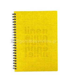 ΝΕΟΧΑΡΤ ΤΕΤΡΑΔΙΟ ΣΠΙΡΑΛ A4 (21x29,7cm) 4 ΘΕΜΑΤΩΝ 120φ LINEN ΚΙΤΡΙΝΟ 29623