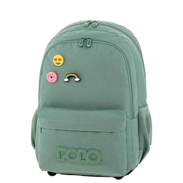 POLO ΣΧΟΛΙΚΗ ΤΣΑΝΤΑ ΣΑΚΙΔΙΟ ΠΛΑΤΗΣ ΔΗΜΟΤΙΚΟΥ PINS ΠΡΑΣΙΝΗ 901059 6800