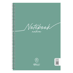 SALKO ΤΕΤΡΑΔΙΟ ΣΠΙΡΑΛ A4 (21x29,7cm) 2 ΘΕΜΑΤΩΝ 60φ NOTEBOOK NATURA ΠΡΑΣΙΝΟ 6387