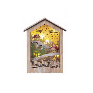 GLOREX ΞΥΛΙΝΟ ΔΙΑΚΟΣΜΗΤΙΚΟ ΣΠΙΤΑΚΙ ΜΕ ΦΩΣ