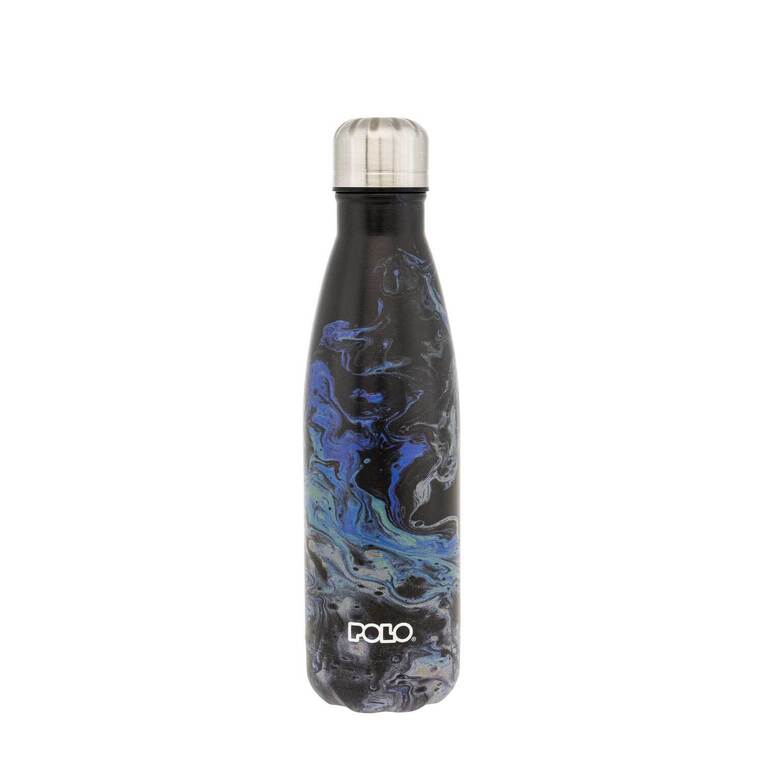 POLO ΜΠΟΥΚΑΛΙ ΘΕΡΜΟΣ STAINLESS STEEL 500ml ΜΠΛΕ ΜΕ ΜΑΥΡΕΣ ΛΕΠΤΟΜΕΡΕΙΕΣ 949004SET3