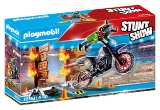PLAYMOBIL STUNT SHOW ΜΗΧΑΝΗ MOTOCROSS ΜΕ ΦΛΕΓΟΜΕΝΟ ΤΟΙΧΟ 70553