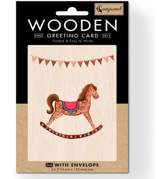 COZYWOOD ΕΥΧΕΤΗΡΙΑ ΞΥΛΙΝΗ ΚΑΡΤΑ 11,4x16,2cm ΑΛΟΓΑΚΙ 145