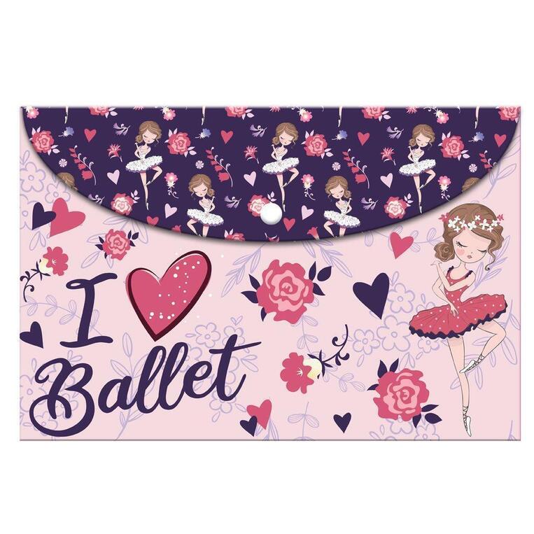MUST TEAM ΦΑΚΕΛΟΣ ΜΕ ΚΟΥΜΠΙ ΠΛΑΣΤΙΚΟΣ A4 (21x29,7cm) HAPPY I LOVE BALLET 586500