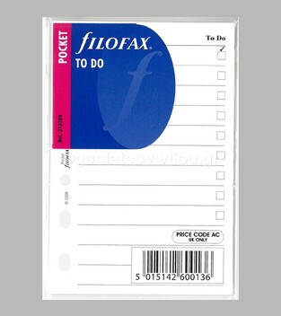 FILOFAX POCKET (8,1x12cm) ΑΝΤΑΛΛΑΚΤΙΚΟ TO DO (ΦΥΛΛΑ ΥΠΕΝΘΥΜΙΣΗΣ ΤΙ ΕΧΩ ΝΑ ΚΑΝΩ) 212204