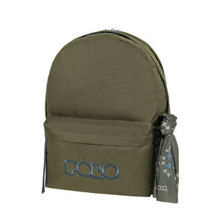 POLO ΣΧΟΛΙΚΗ ΤΣΑΝΤΑ ΣΑΚΙΔΙΟ ΠΛΑΤΗΣ ORIGINAL DOUBLE SCARF 30lt ΧΑΚΙ ΜΕ ΠΕΤΡΟΛ ΓΡΑΜΜΑΤΑ 901235 6558