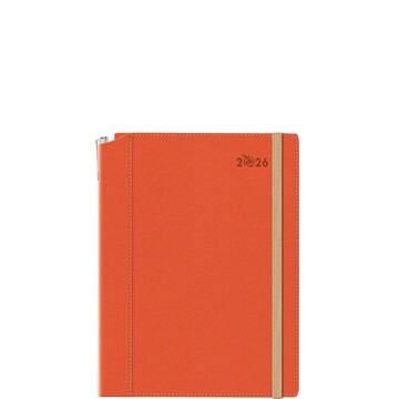 2026 ΗΜΕΡΟΛΟΓΙΟ ΗΜΕΡΗΣΙΟ ΛΕΥΚΟ 14,5x20,5cm BORNEO APPEEL ECO ΠΟΡΤΟΚΑΛΙ ΜΕ ΛΑΣΤΙΧΟ 689AR350 (ΘΕΟΦΥΛΑΚΤΟΣ)