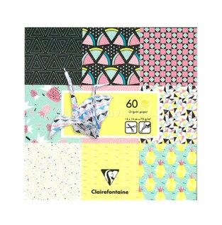 CLAIREFONTAINE ΣΕΤ ΧΑΡΤΙΑ ΓΙΑ ORIGAMI (ΟΡΙΓΚΑΜΙ) 15Χ15 ΓΕΩΜΕΤΡΙΚΑ ΣΧΕΔΙΑ ΑΠΟΧΡΩΣΕΙΣ ΚΙΤΡΙΝΟ ΡΟΖ ΜΑΥΡΟ 60Φ 70GR 95316