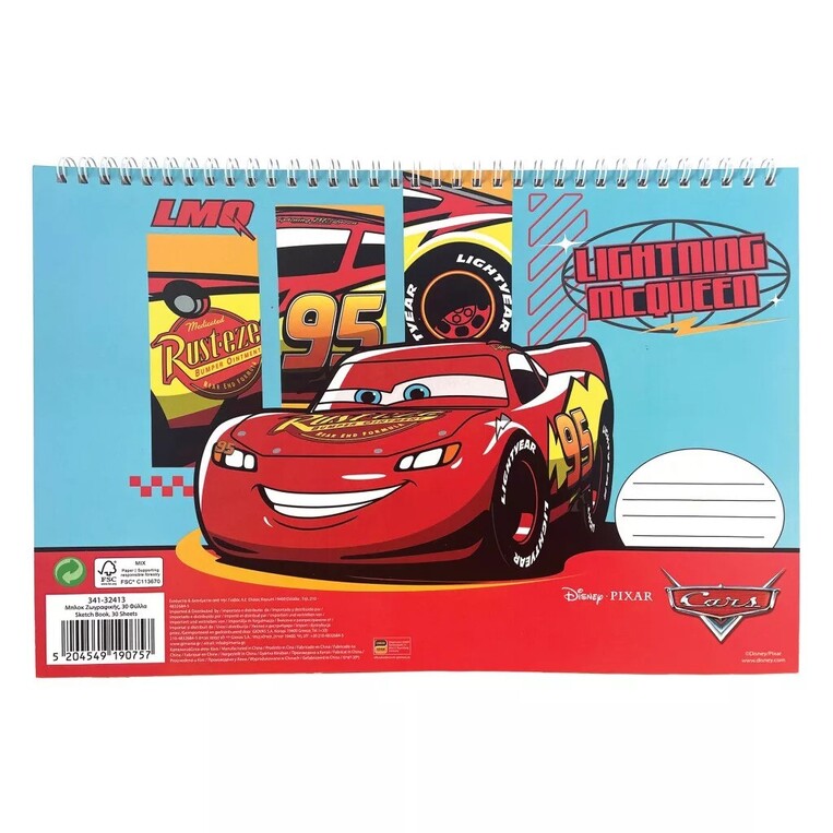 GIM ΜΠΛΟΚ ΖΩΓΡΑΦΙΚΗΣ A4 (21x29,7cm) 30φ CARS 341 32413